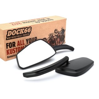 Custom Mirror Profile black with E-mark, Set