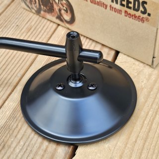 Custom Mirror round 4"/10cm black with E-mark, for Harley-Davidson®