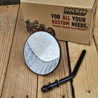 Custom Mirror round 4"/10cm black with E-mark, for Harley-Davidson®