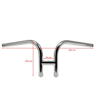 Handlebars ROCKET INC. "Mid Drag" Rabbit Ear, 1" inch,  chrome