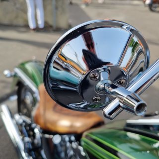 1 Pair Custom Mirror round 4"/10cm chrome with...
