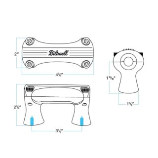 2" Biltwell Riser Thunder schwarz mit Teilegutachten für 1" Zoll Lenker