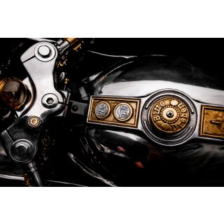 Wannabe Choppers "Bitte drehen" Tankdeckel Messing