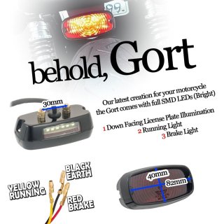 Motone "Gort" LED taillight - polished, ECE