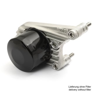 Oil filter mounting plate for 4-speed Harleys, aluminum  raw from HBS Customs