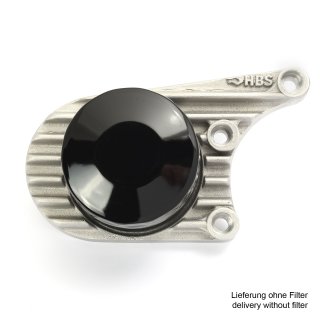 Oil filter mounting plate for 4-speed Harleys, aluminum  raw from HBS Customs