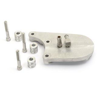 Oil filter mounting plate for 4-speed Harleys, aluminum  raw from HBS Customs
