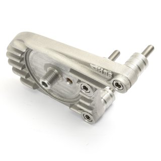 Oil filter mounting plate for 4-speed Harleys, aluminum  raw from HBS Customs