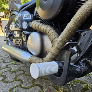 Fussrasten Ersatzgummi  für Harley OEM style weiß