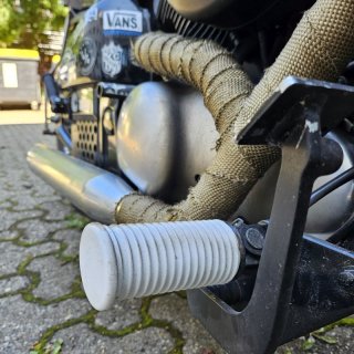 Fussrasten Ersatzgummi  für Harley OEM style weiß