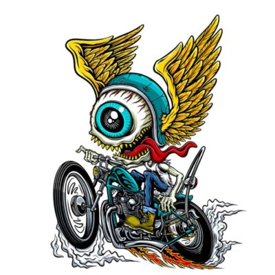 Lethal Threat Flying Eyeball Biker Sticker