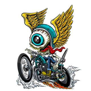 Lethal Threat Flying Eyeball Biker Sticker