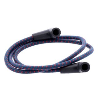 Universal 40" ignition cable/plug set cotton fabric, blue/red