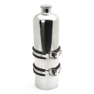 Benzin Reserveflasche Edelstahl Poliert mit Halter 1,5l