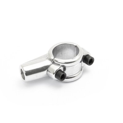 Mirror mount clamp M10 silver 22mm handlebars