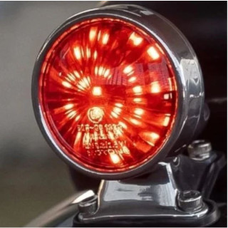 Motone "Reprobate" LED Tail Light - polished alloy- with fender mount, ECE