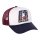 13 1/2 Trucker Cap dunkel rot, blau, weiß