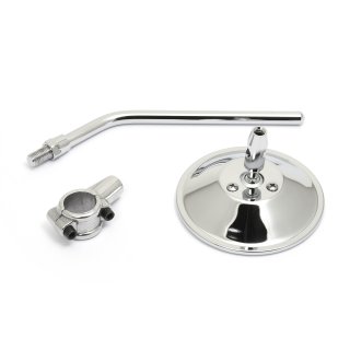 Custom Mirror round 4"10cm chrome E-mark, for 22mm handlebars