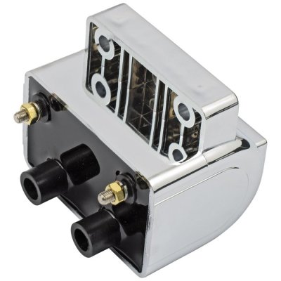 OEM Style Zündspule 12V, 4 Ohm Chrom für Harley Shovelhead und Ironhead 80-84