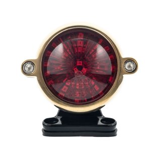Motone "Eldorado" LED taillight - solid brass - With Fender Mount, ECE