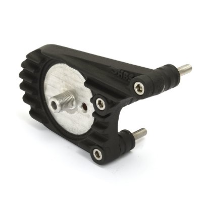 Oil filter mounting plate for 4-speed Harley black aluminum HBS Customs