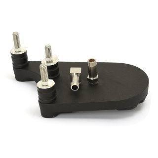 Oil filter mounting plate for 4-speed Harley black aluminum HBS Customs