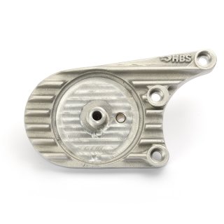 Oil filter mounting plate brass for 4-speed Harley Big Twin from HBS Customs