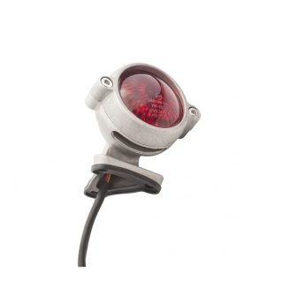 Motone "Eldorado" LED taillight - silver shot blast - with fender mount, ECE