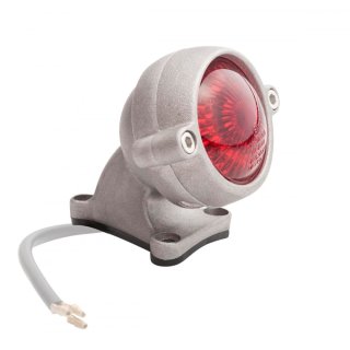 Motone "Eldorado" LED taillight - silver shot blast - with fender mount, ECE