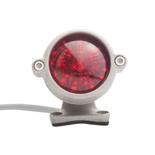 Motone "Eldorado" LED taillight - silver shot blast - with fender mount, ECE