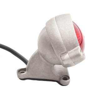 Motone "Eldorado" LED taillight - silver shot blast - with fender mount, ECE