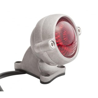 Motone "Eldorado" LED taillight - silver shot blast - with fender mount, ECE