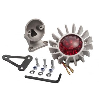 Motone "Big Fin" LED tail light sand blast with fender mount, ECE