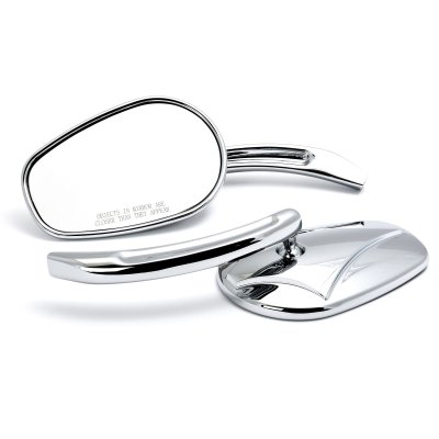 Twin Cam Style Custom Mirrors Chrome, Set