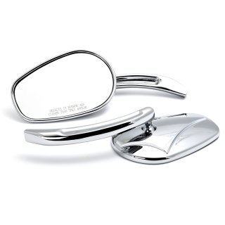 Twin Cam Style Custom Mirrors Chrome, Set