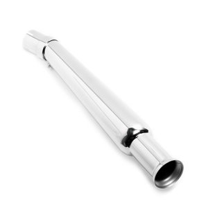 Muffler Trumpet Style Chrom angled right side