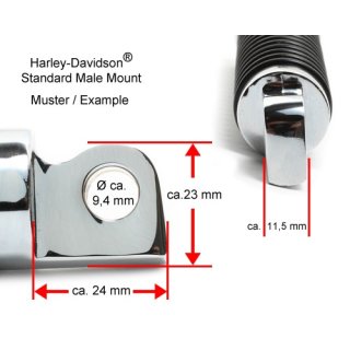 Footpegs H-D Style black ribbed, similar OEM 49117-77